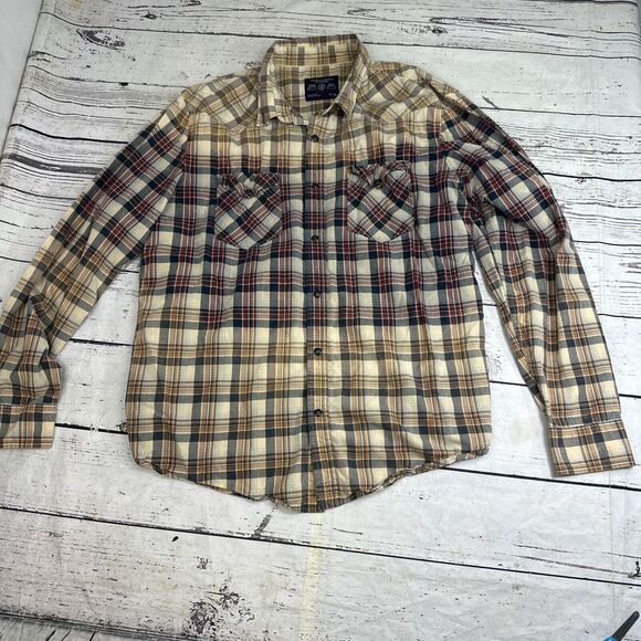 American Eagle Outfitters Other - American Eagle Shirt Men's XL‎  Snap Button Long Sleeve Plaid Rodeo 2 Tone Vtg